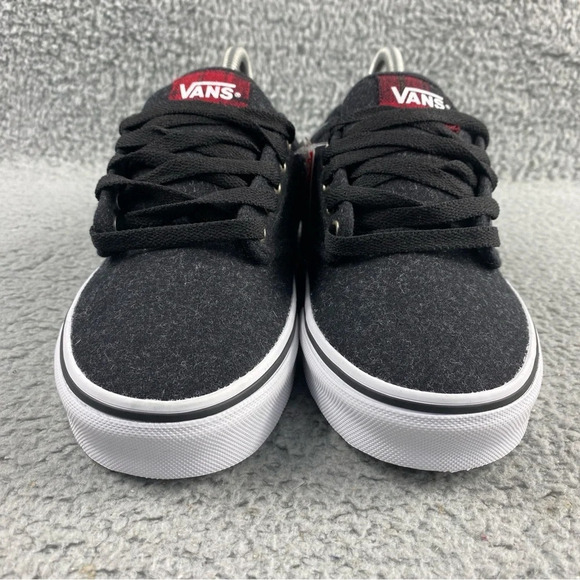 Vans Shoes Atwood Wool Plaid Mens Boys Size 7 Dark Grey Red Black Lace Up Padded - Picture 3 of 14